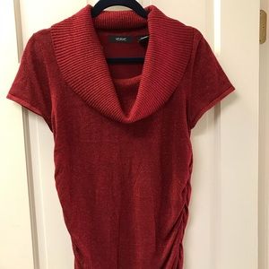 Verve Metallic Red Short Sleeve Sweater